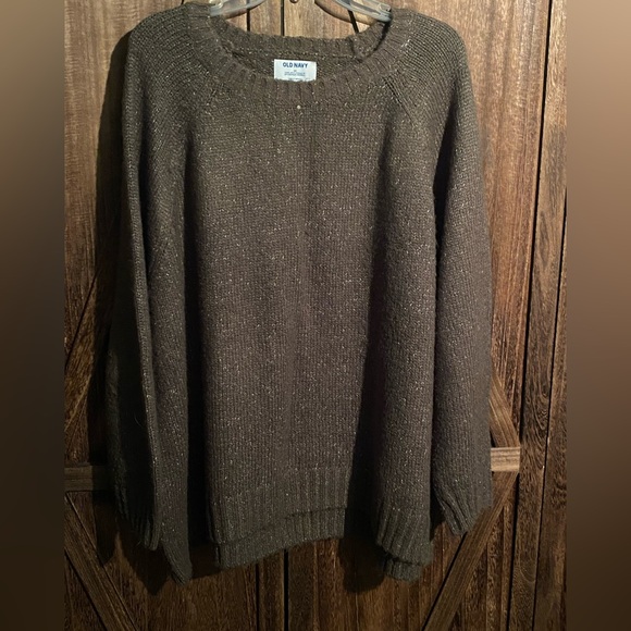 Old Navy Women's Crewneck Sweater - Brown/Olive Green - Picture 3 of 6